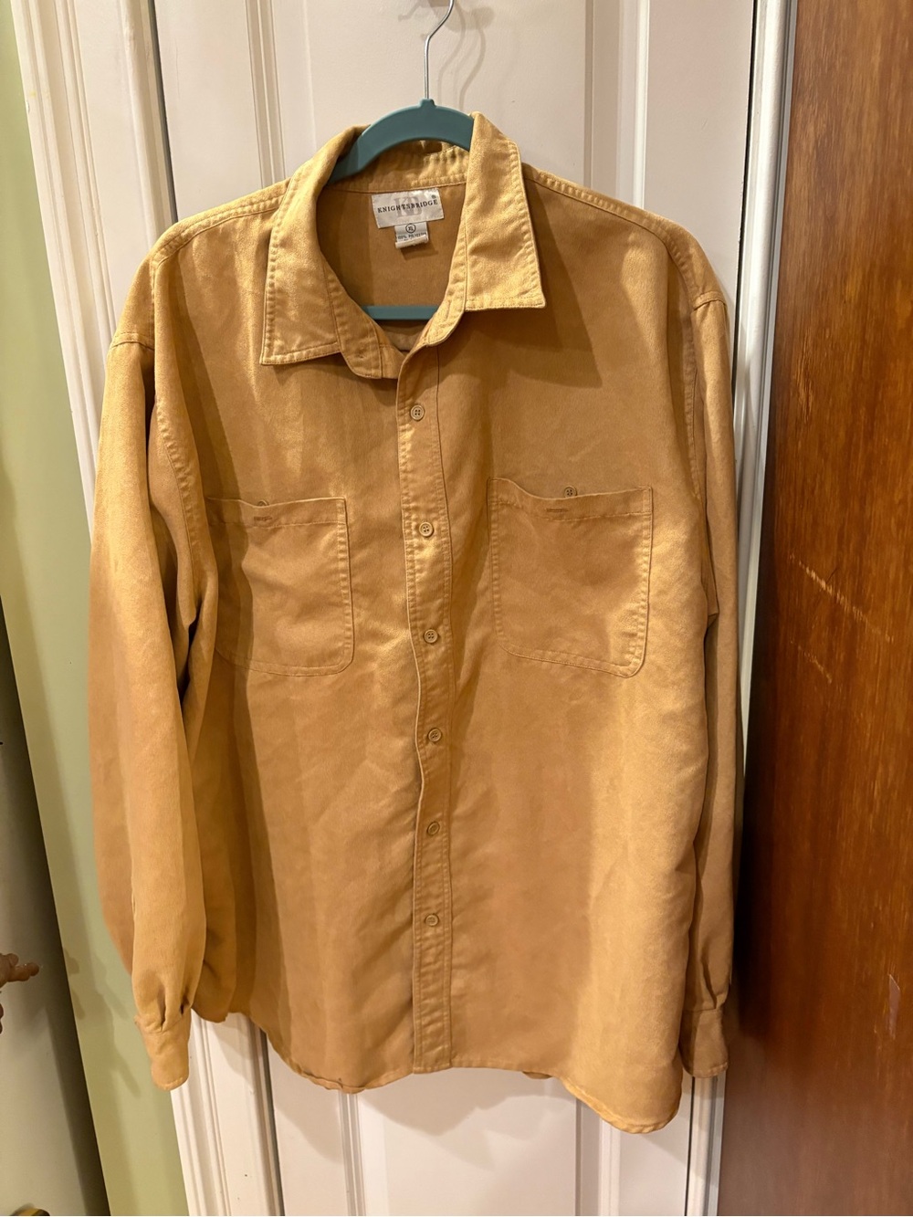 Men's Honey-Tan Lightweight Button-Up Shirt Jacket Preowned sku TR59